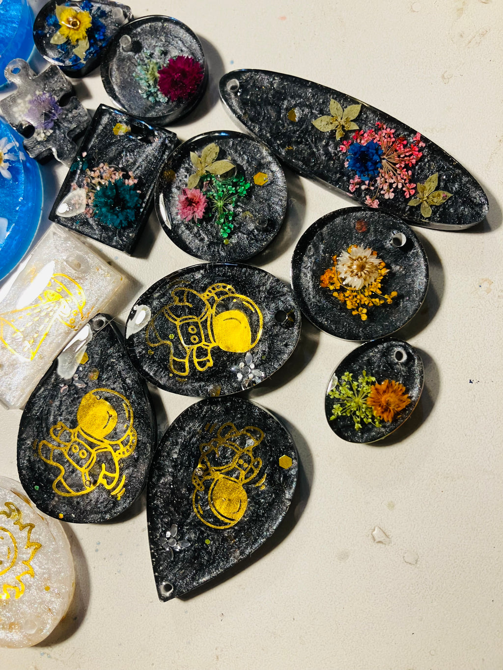 Pendants keychains earrings!!