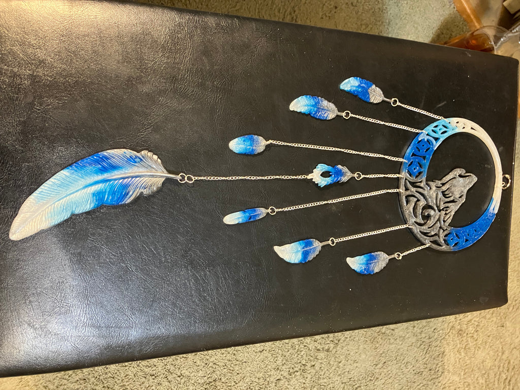 Wolf moon wall hanging