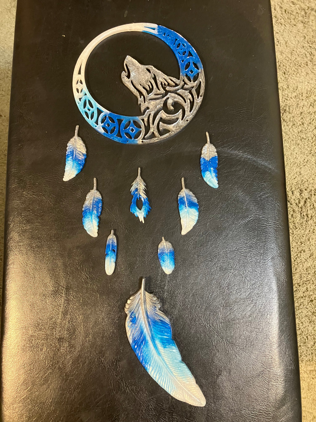 Wolf moon wall hanging