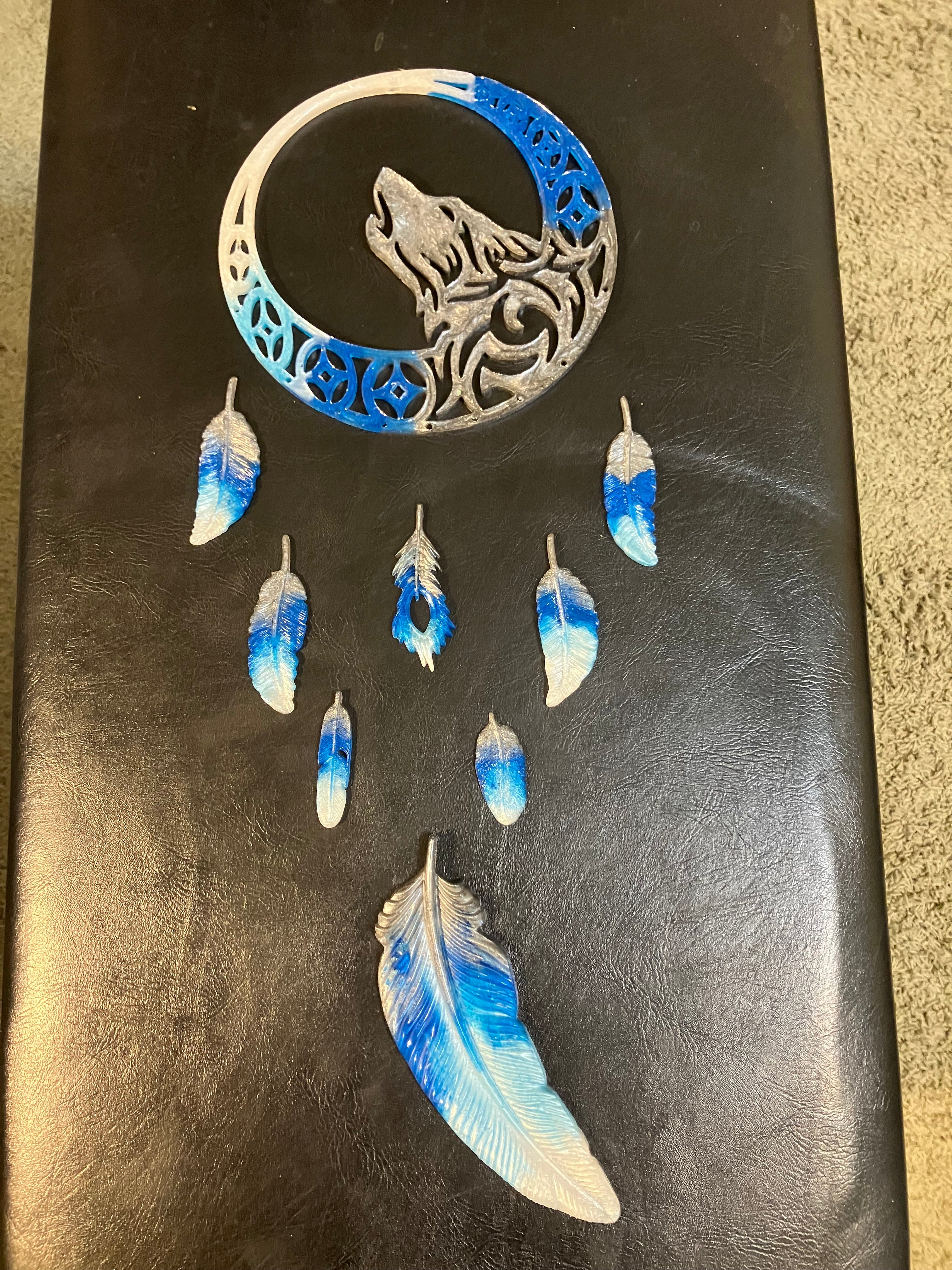 Wolf moon wall hanging