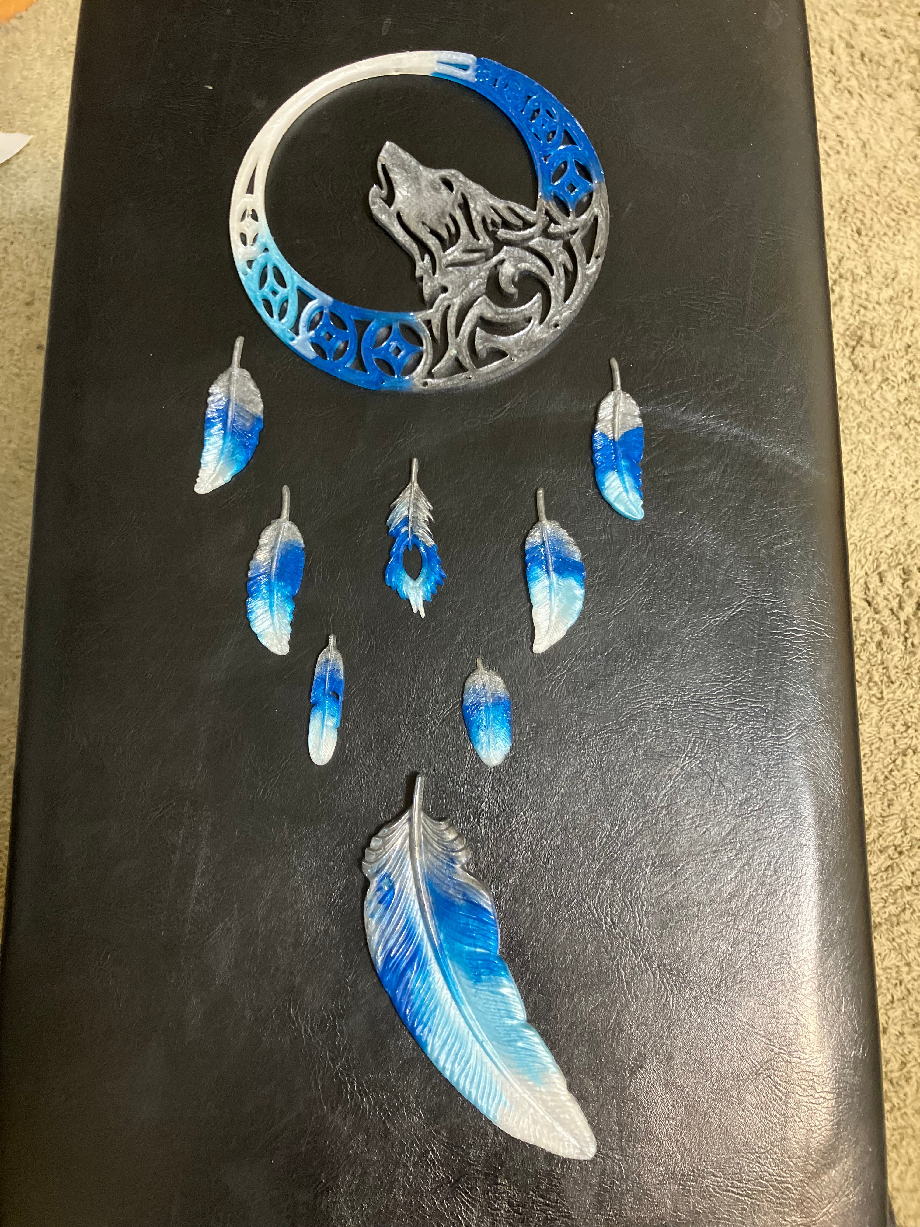 Wolf moon wall hanging