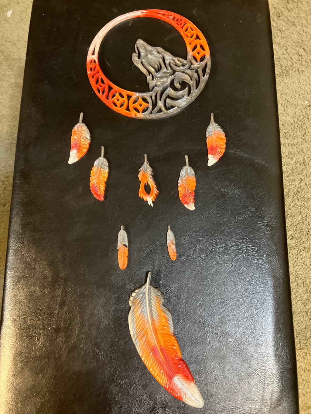 Wolf moon wall hanging