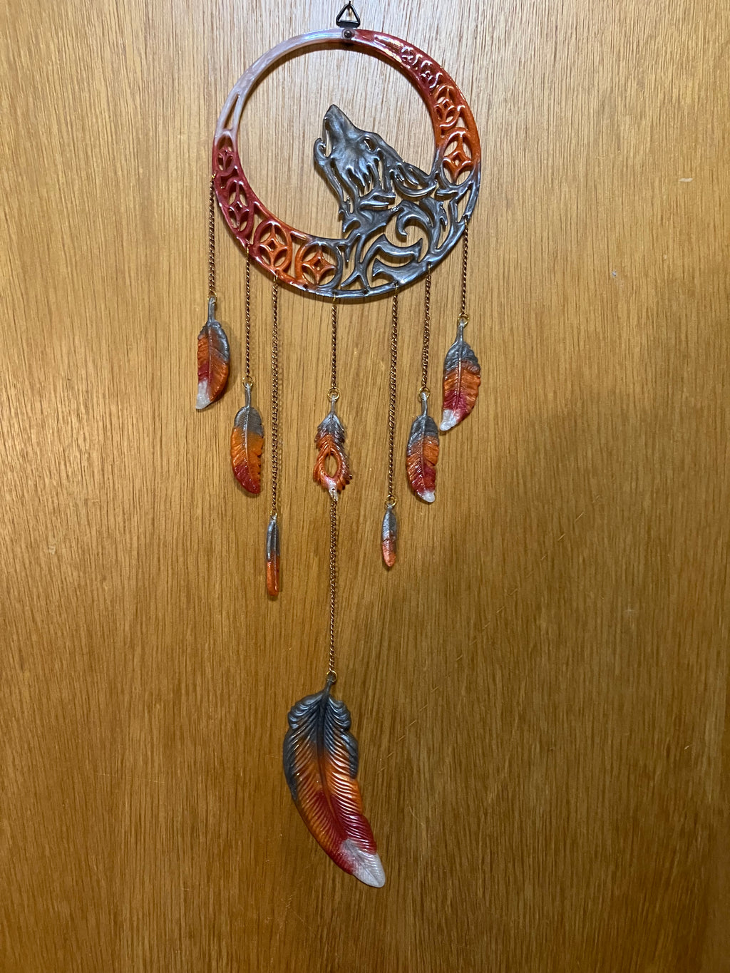 Wolf moon wall hanging