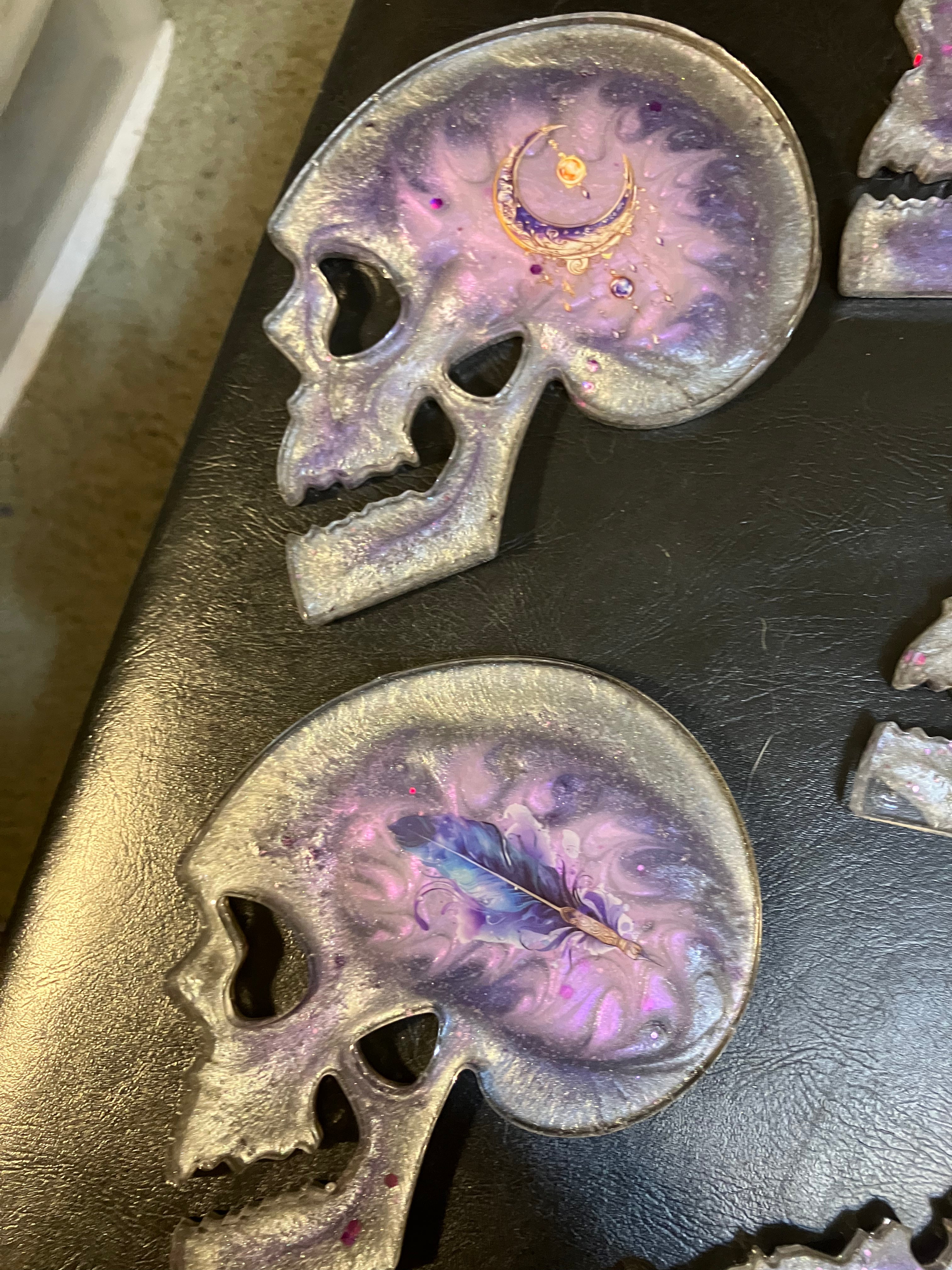 Witchy skull coasters
