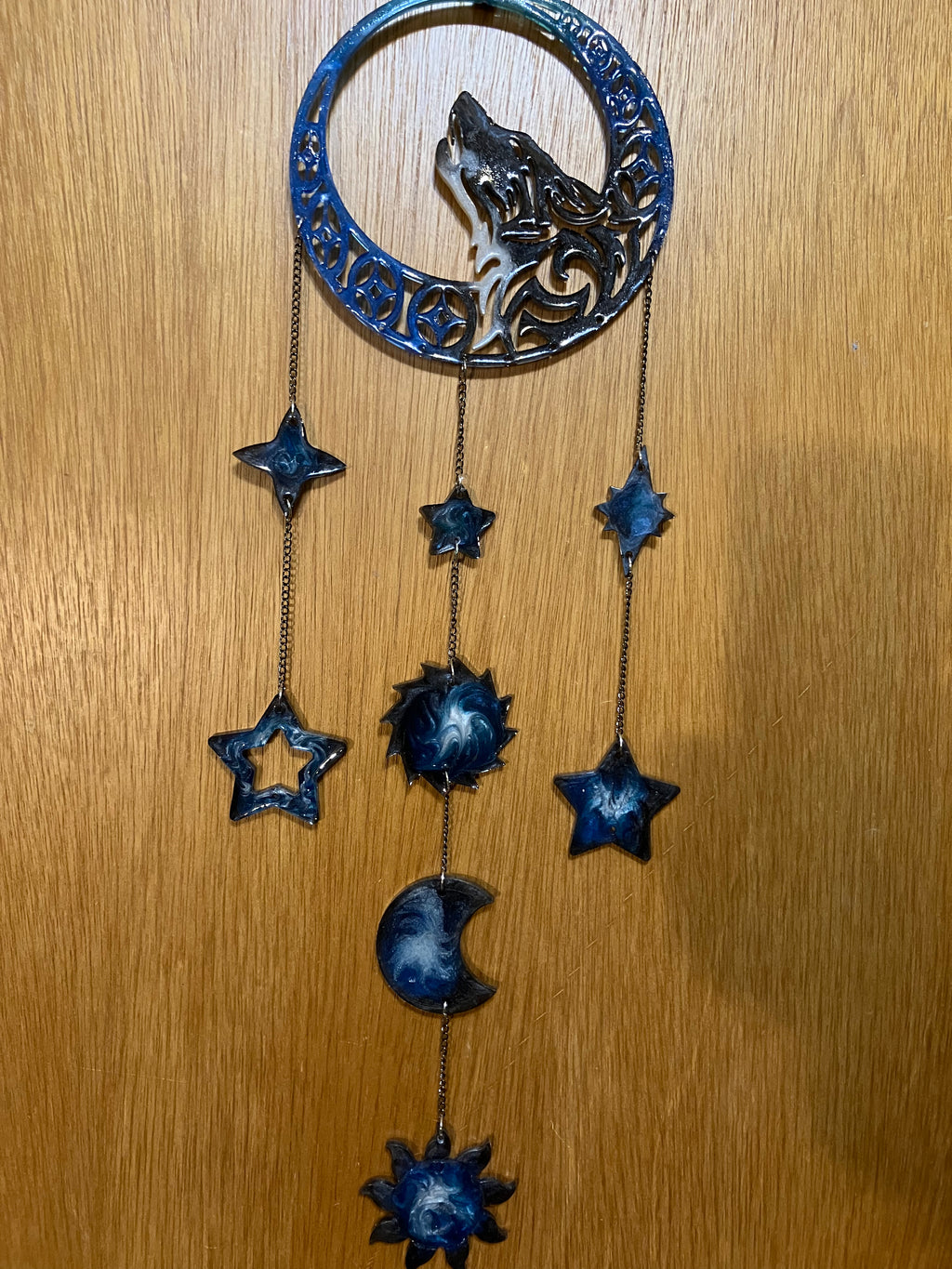 Wolf moon wall hanging