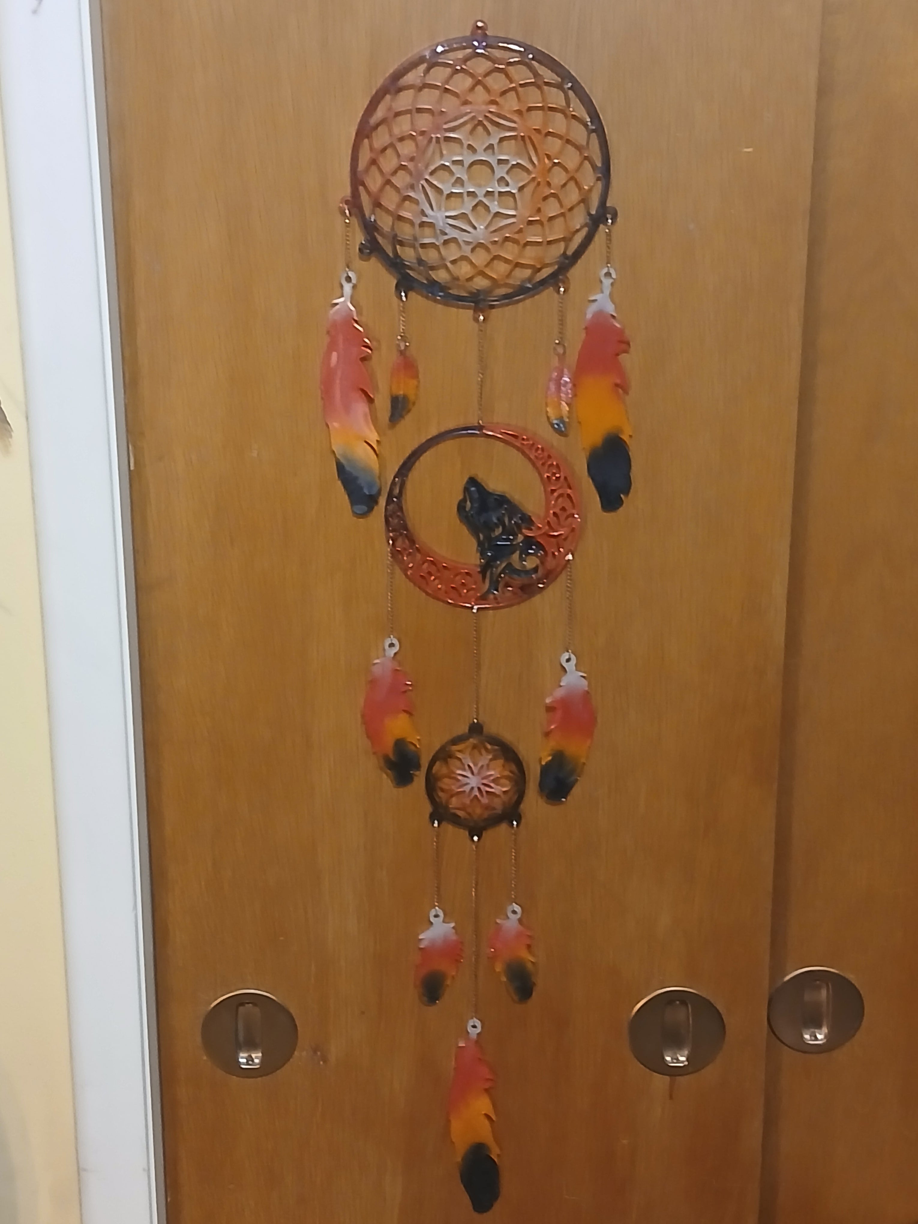 Large dream catchers with Wolf moon