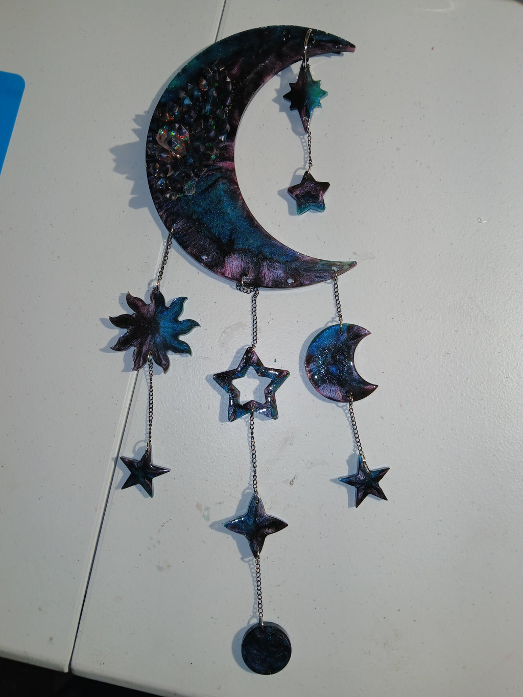 Crystal moon wall hanging