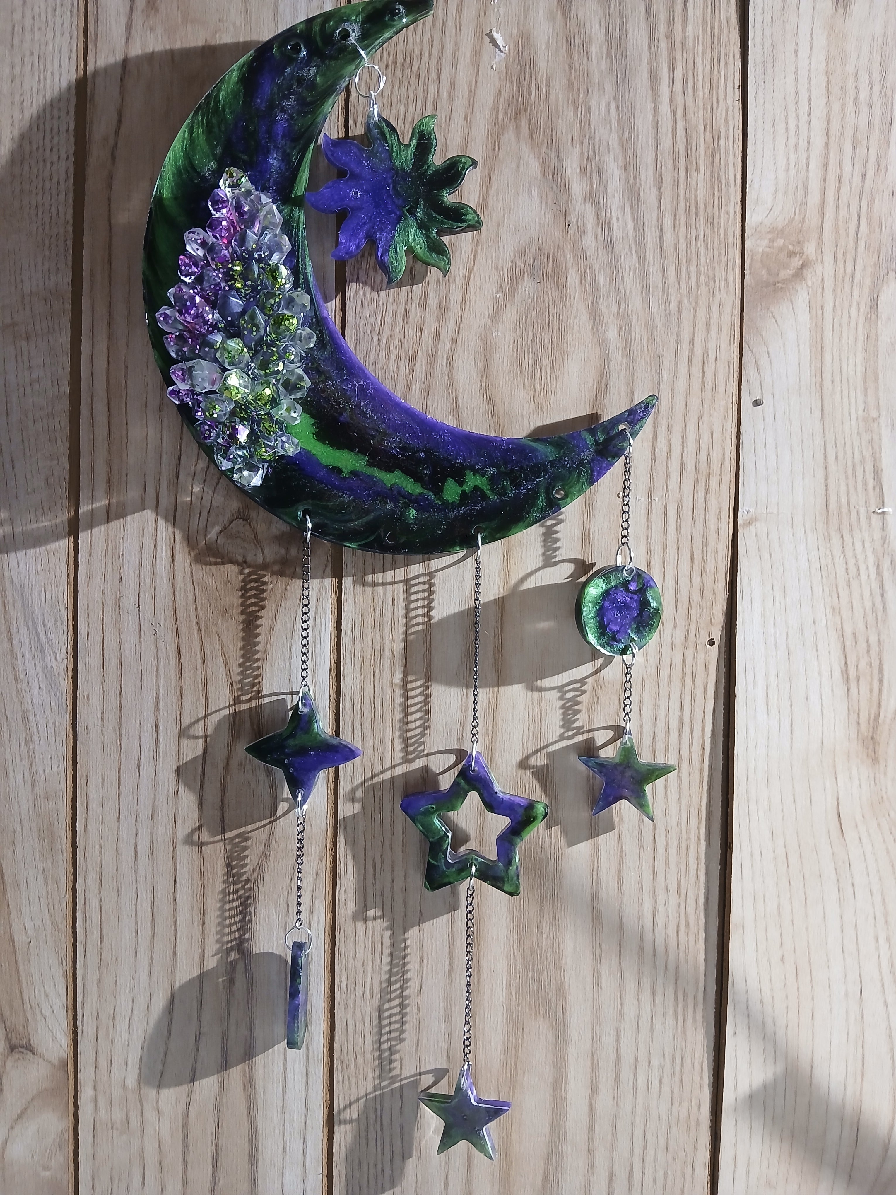 Crystal moon wall hanging