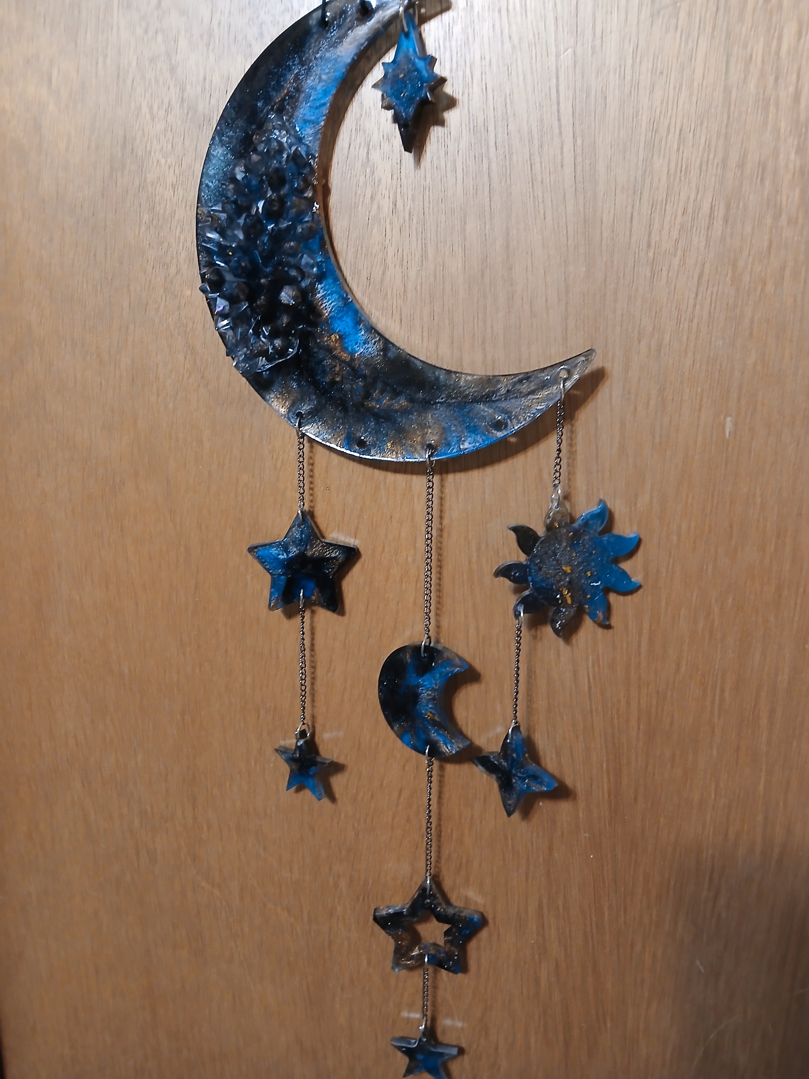 Crystal moon wall hanging