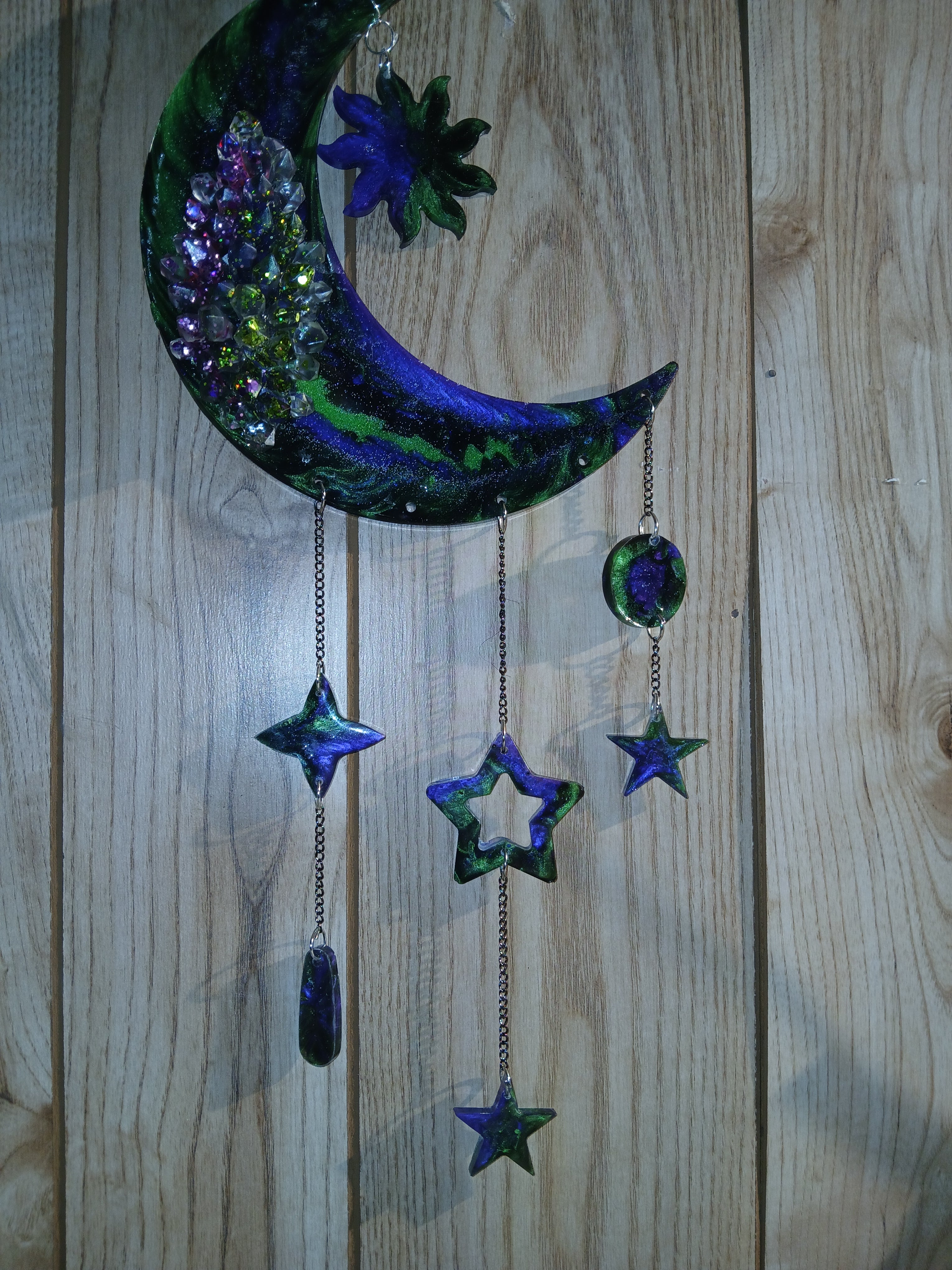 Crystal moon wall hanging