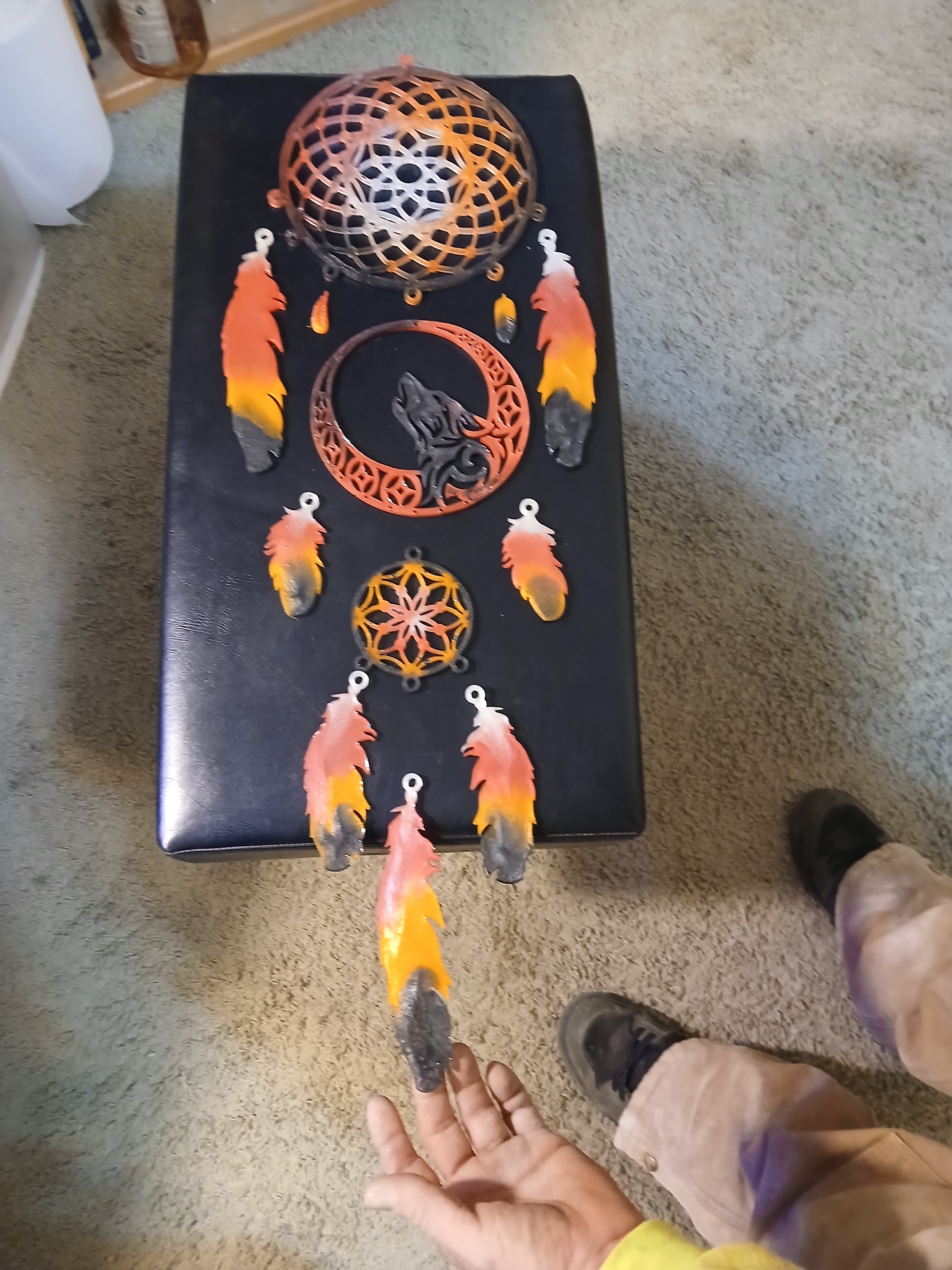 Large dream catchers with Wolf moon