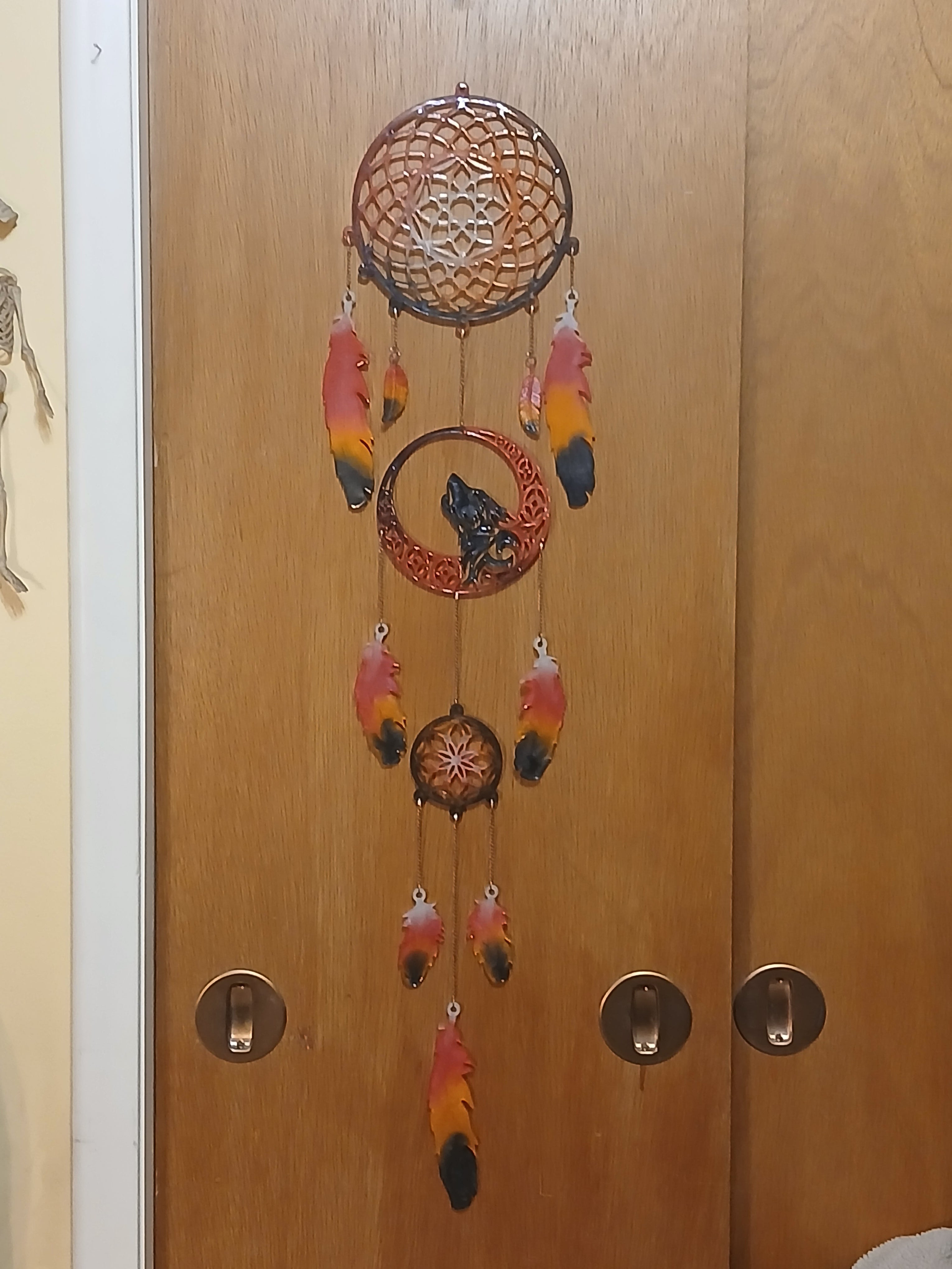 Large dream catchers with Wolf moon