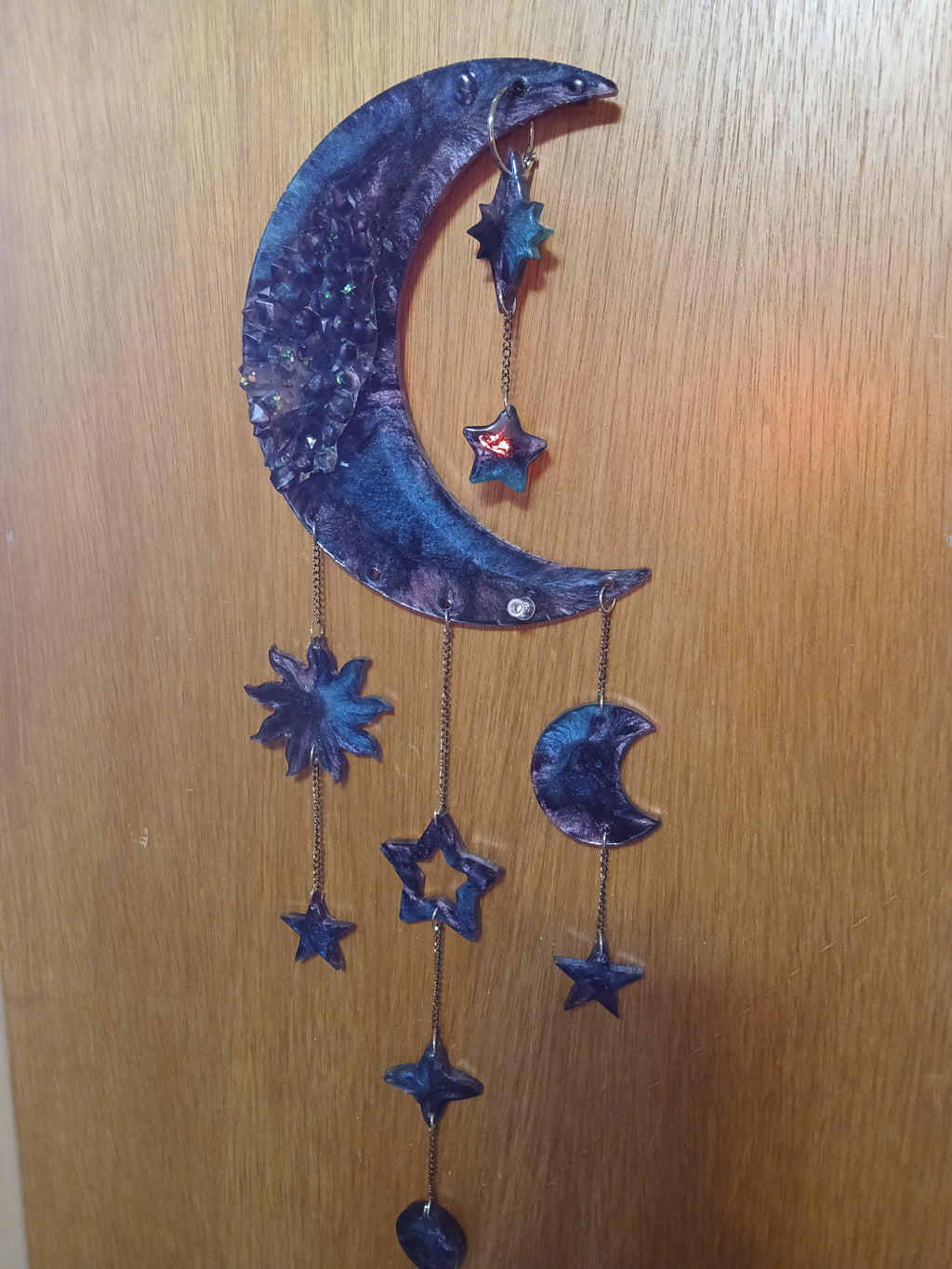 Crystal moon wall hanging